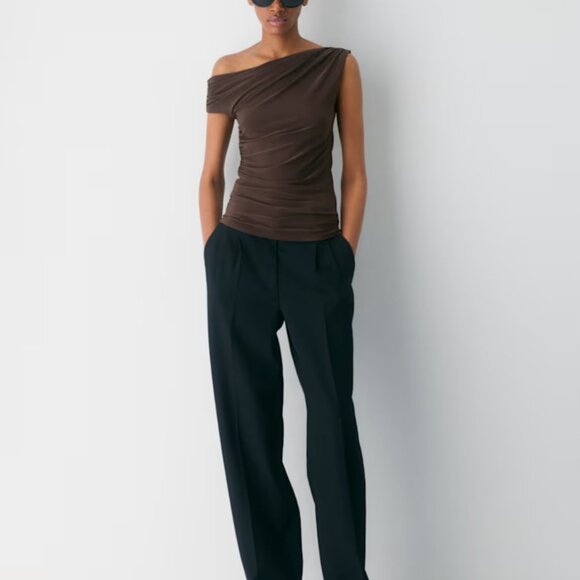 NWT Aritzia BABATON Gallery Top Rich Mocha Brown S - Picture 2 of 7